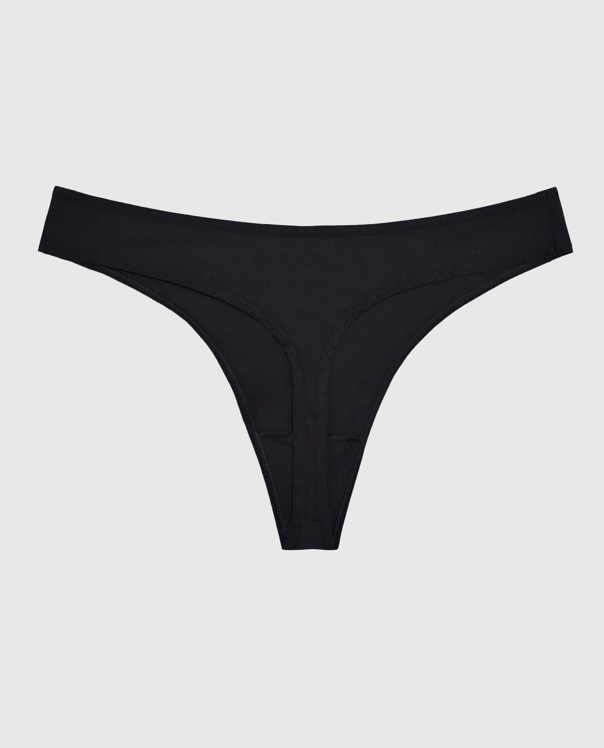 Microfiber Thong Panty in Smoulder Black