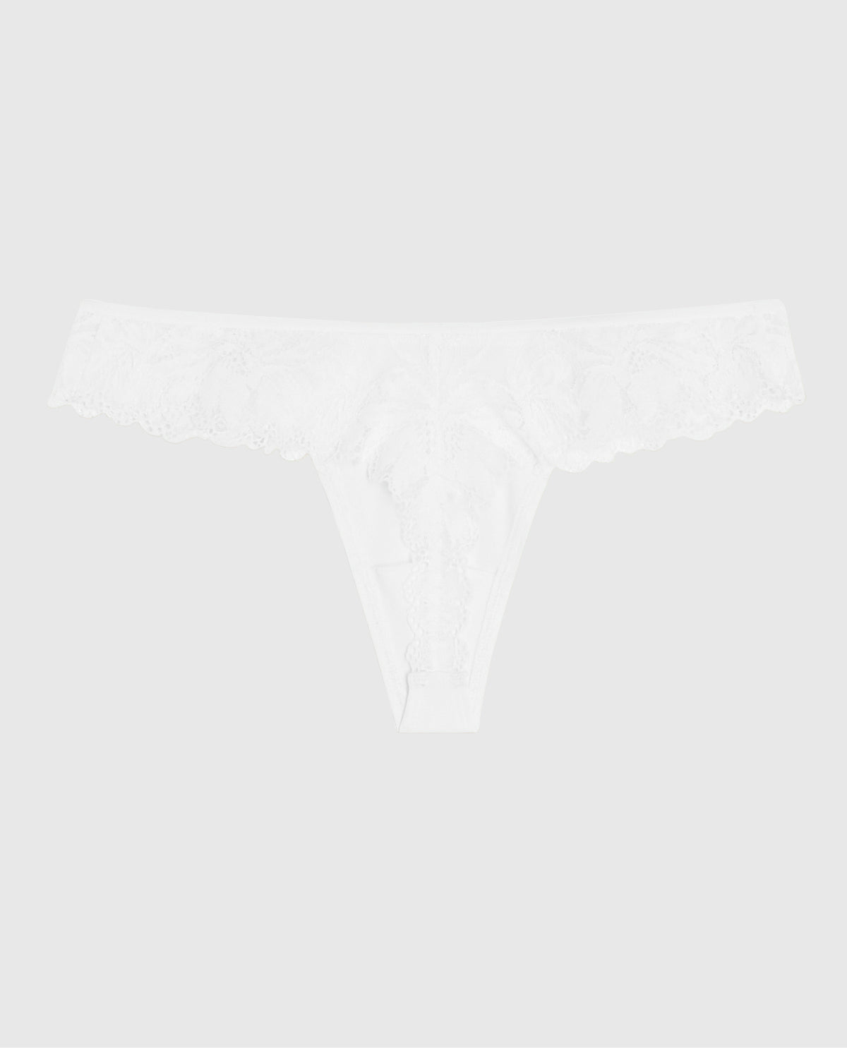 High Leg Lace Thong in Ivory