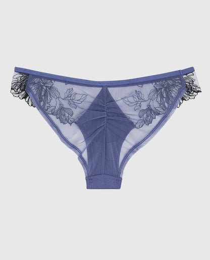 Lace High Leg Cheeky in Dusk Blue
