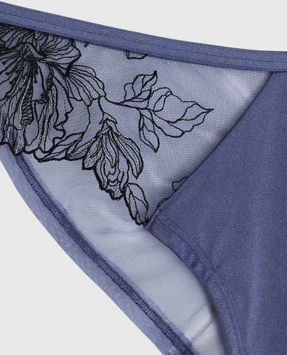 Lace High Leg Cheeky in Dusk Blue