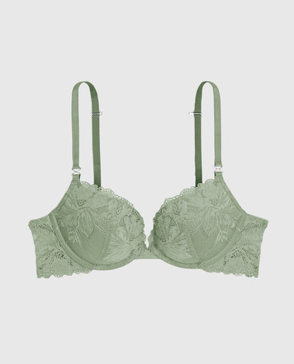 Lace Push Up Bra in Soft Sage