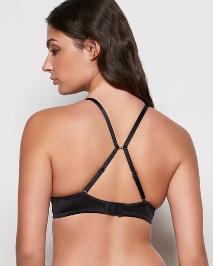 Lace Cup Push Up Bra in Black