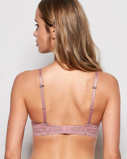 Push Up Bra with Lace in Sheer Mauve