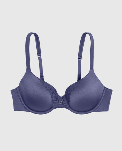 Lightly Lined Full Coverage Bra in Dusk Blue