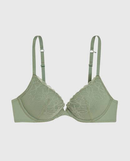 Lace Push Up Bra in Soft Sage