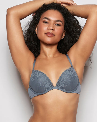 Lace Push Up Bra in Stormy Weather