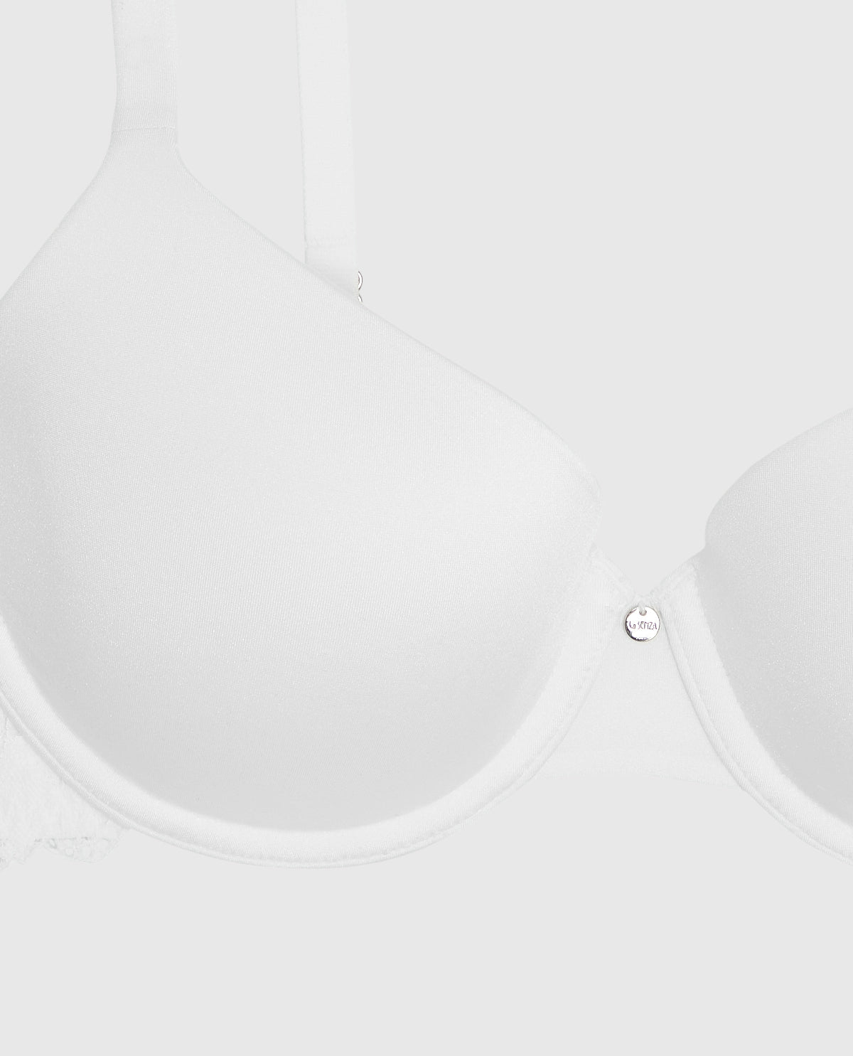 Lightly Lined Full Coverage Bra with Lace in Ivory
