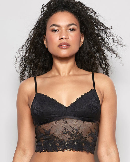 Long Line Bralette in Black