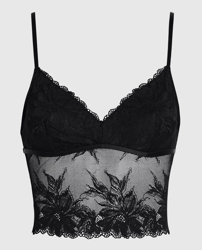 Long Line Bralette in Black