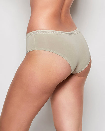 Hipster Panty with Elemental Lace in Stone Grey