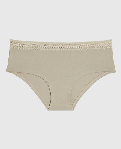 Hipster Panty with Elemental Lace in Stone Grey