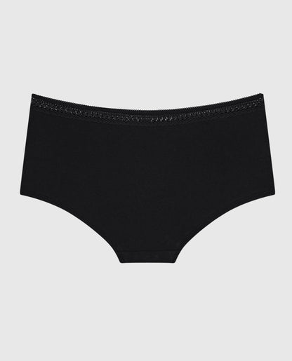 Boyshort Panty with Elemental Lace in Black