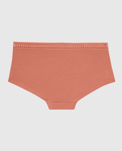 Boyshort Panty with Elemental Lace in Rosy Blush