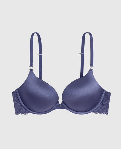 Hello Sugar Push Up Bra with Lace Wing in Dusk Blue