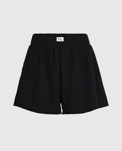 Textured Sleep Short in Black