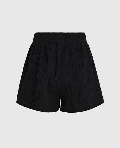 Textured Sleep Short in Black
