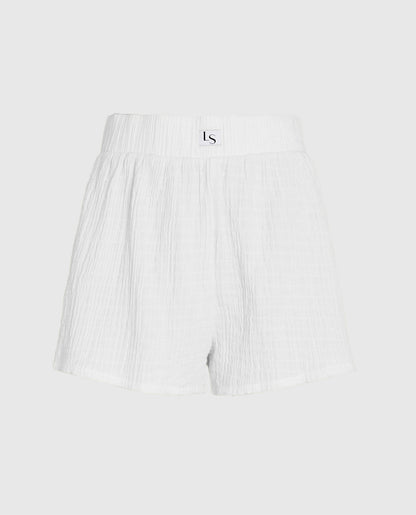 Textured Sleep Short in Ivory