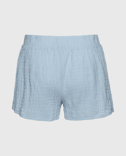 Textured Pajama Short in Subdued Blue