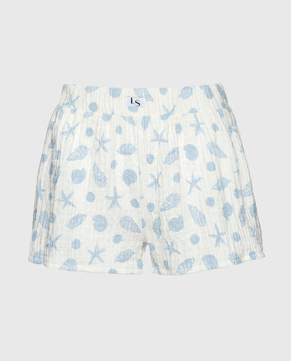 Textured Pajama Short in She Sells Sea Shells