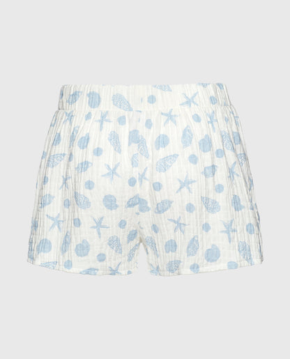 Textured Pajama Short in She Sells Sea Shells