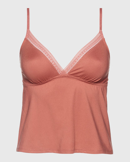 Sleep Tank with Elemental Lace in Rosy Blush