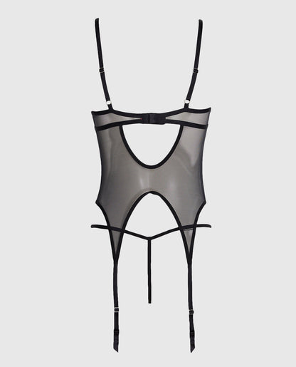 Mesh Hook-and-Eye Merrywidow in Black