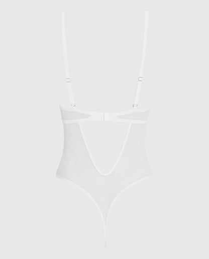 Lightly Lined Lace Bodysuit in Ivory