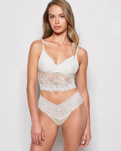 Magnificent Lace Thong Panty in Ivory
