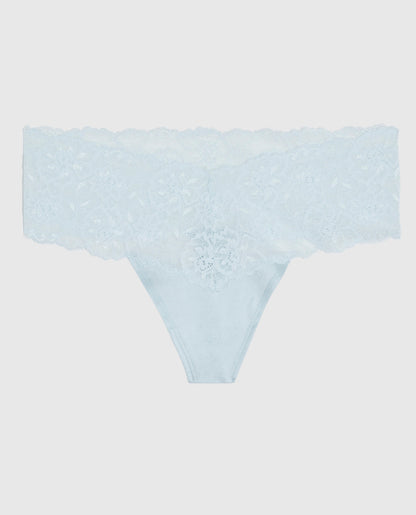 Magnificent Lace Thong Panty in Vista Blue