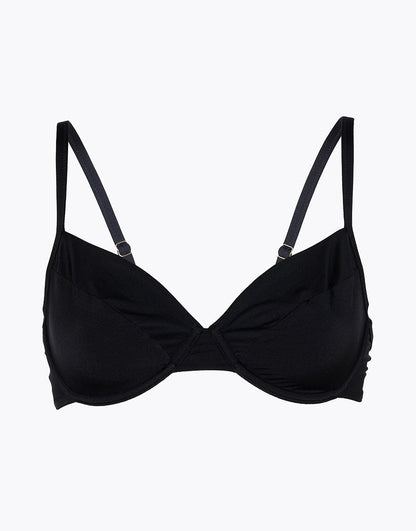 Lightly Lined Bikini Top in Tuxedo Black