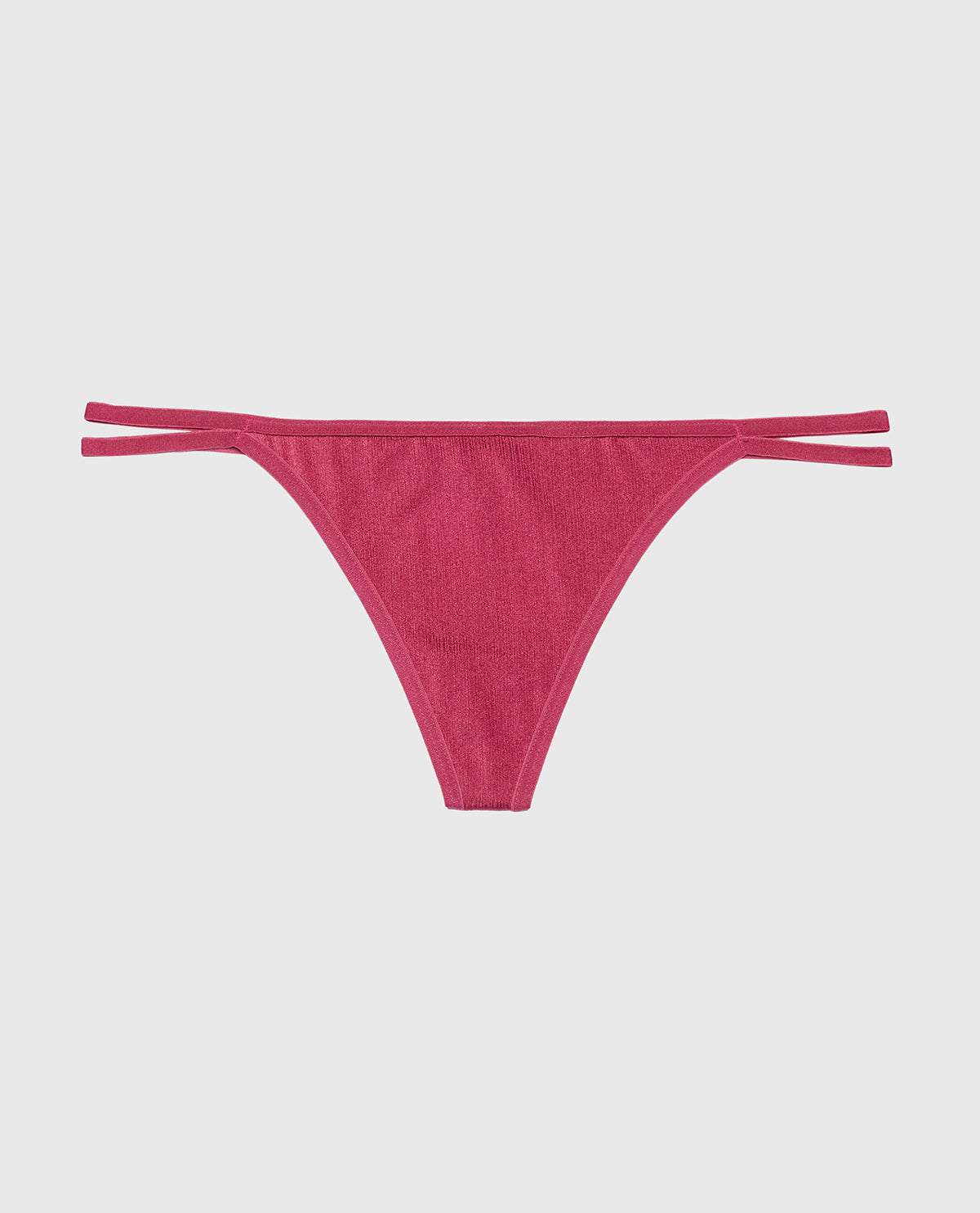 G-String Panty with Bamboo Ring in Electric Rouge