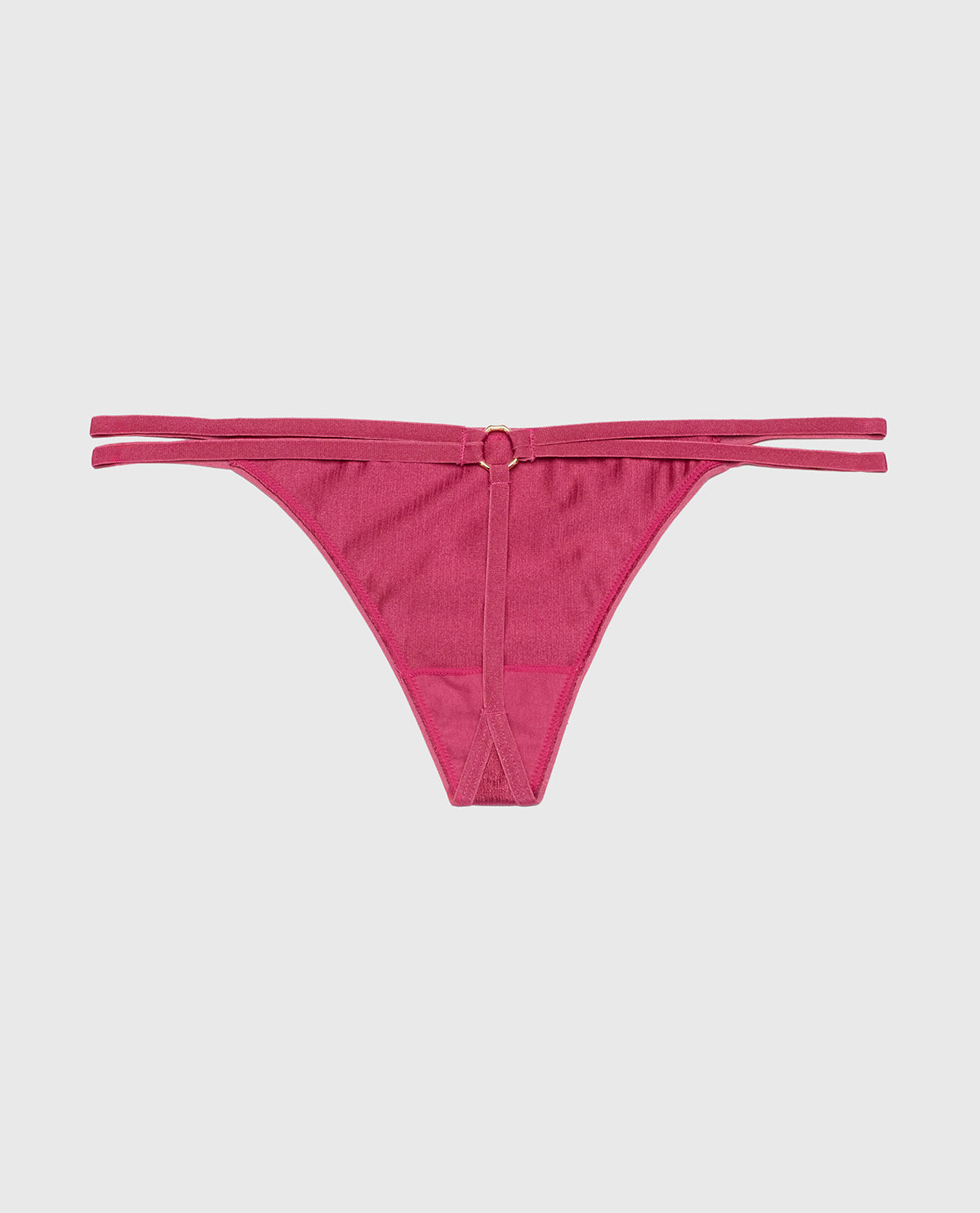 G-String Panty with Bamboo Ring in Electric Rouge