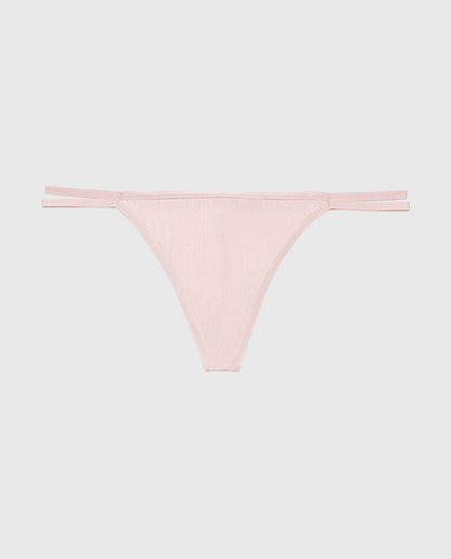 G-String Panty with Bamboo Ring in Iced Lilac