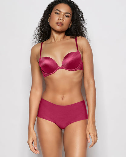 No Show Boyshort Panty in Electric Rouge