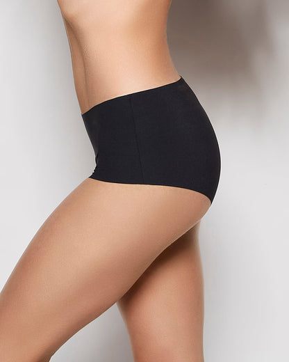 No Show Boyshort Panty in Tuxedo Black