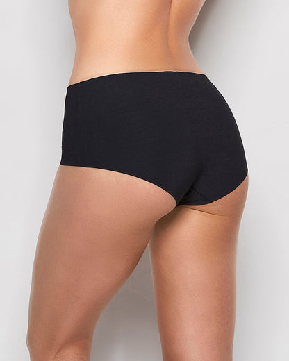 No Show Boyshort Panty in Tuxedo Black