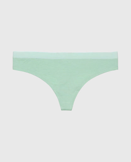 Thong Panty with Vanishing Trim in Mist Green