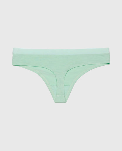 Thong Panty with Vanishing Trim in Mist Green
