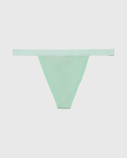 G-String Panty with Vanishing Trim in Mist Green