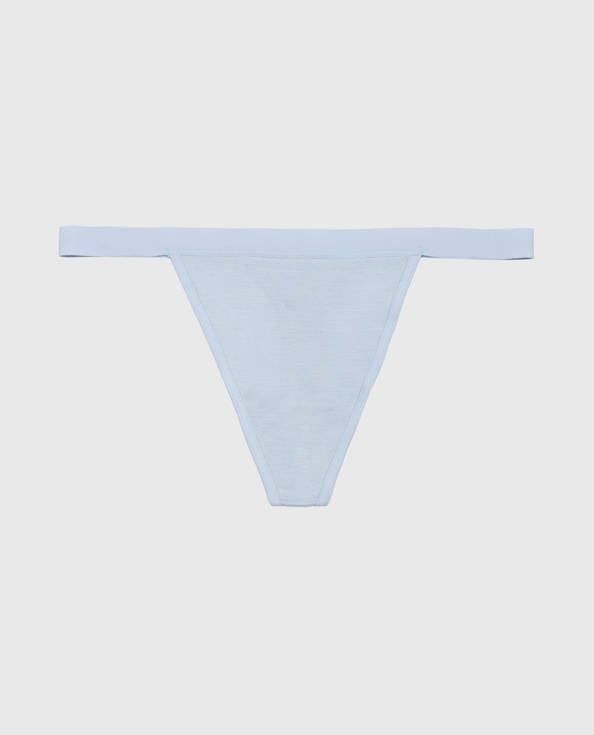G-String Panty with Vanishing Trim in Subdued Blue
