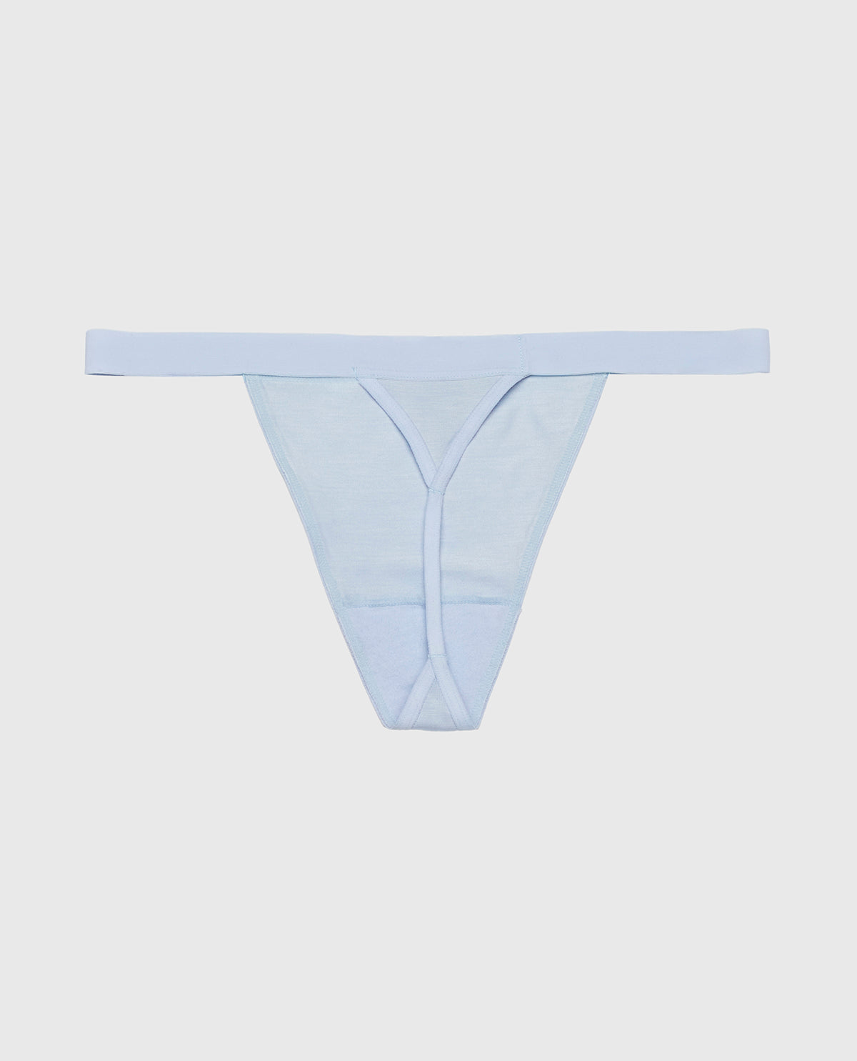 G-String Panty with Vanishing Trim in Subdued Blue