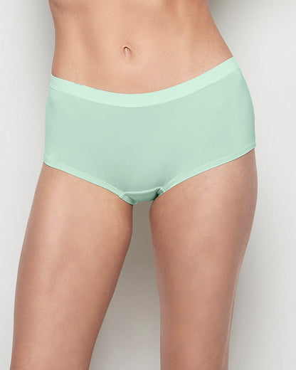 Boyshort Panty with Vanishing Trim in Mist Green