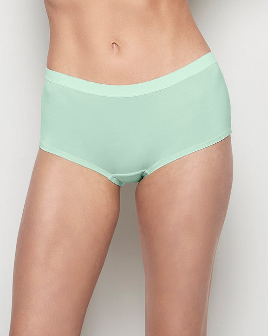 Boyshort Panty with Vanishing Trim in Mist Green
