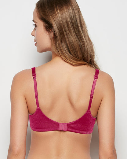 Lightly Lined Balconette Bra in Electric Rouge