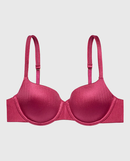 Lightly Lined Balconette Bra in Electric Rouge