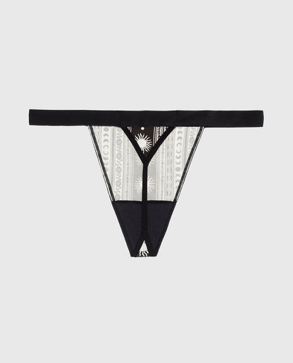 G-String Panty with Vanishing Trim in Boho Stripe