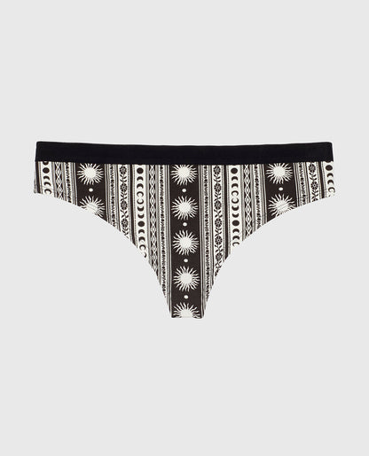 Thong Panty with Vanishing Trim in Boho Stripe