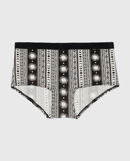Boyshort Panty with Vanishing Trim in Boho Stripe