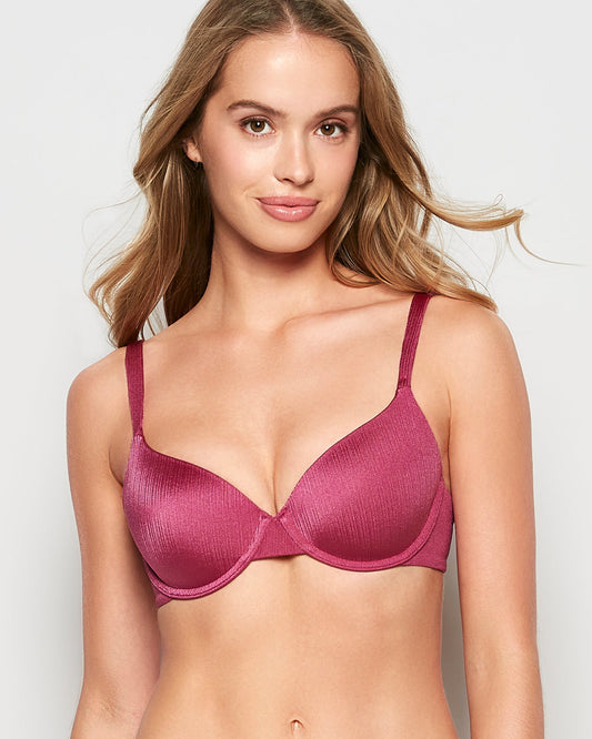 Lightly Lined Full Coverage Bra in Electric Rouge