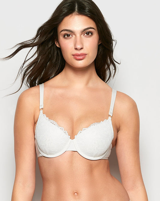Lightly Lined Full Coverage Lace Bra in Ivory
